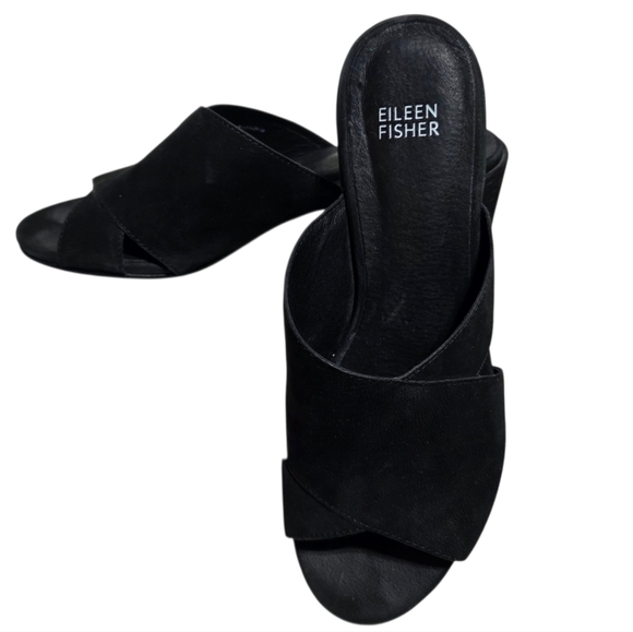 EILEEN FISHER  HAVEN TUMBLED NUBUCK SLIDE SZ 7 - Picture 5 of 9